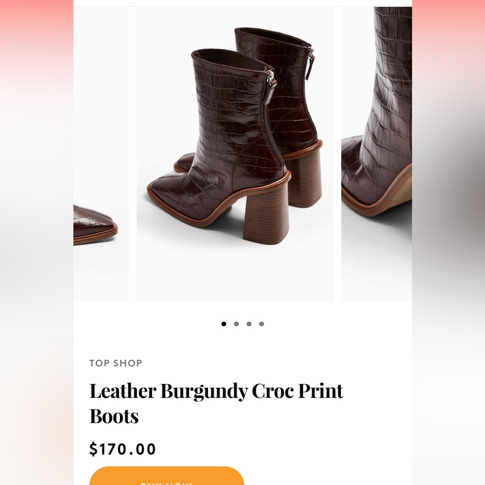 Burgundy Croc Ankle Boot